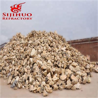 Alta refractariedad 1580° Refractariedad 1770° Bauxita calcinada amarilla para refractario