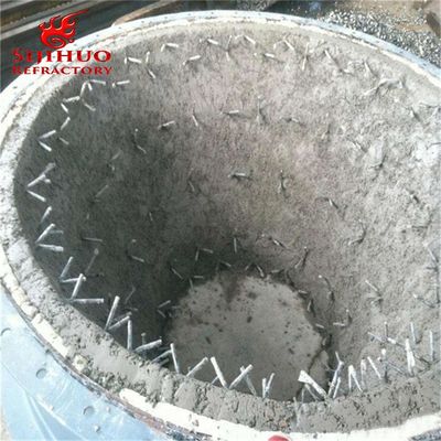 Hornos con cemento fundible reforzado con fibra de acero 1-3mm 90-97% Al2O3