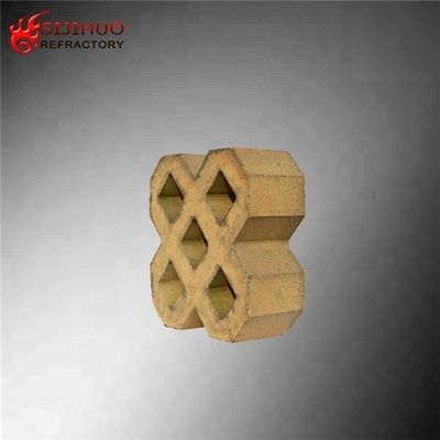 230x114x65 mm ladrillo de fuego refractario de comprobador con un contenido de CaO del 0,34% y resistencia al calor